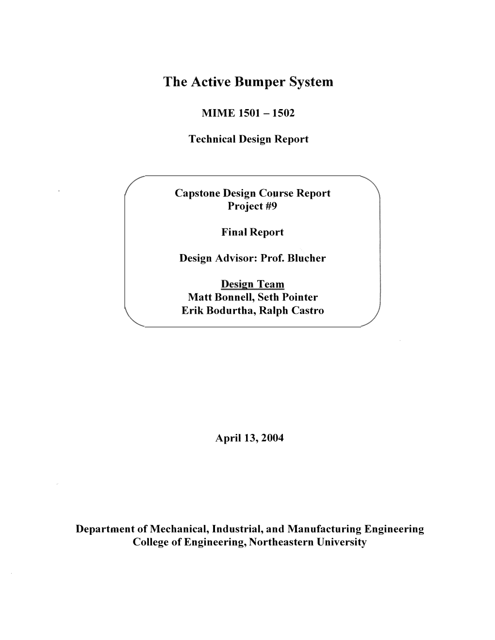 The Active Bumper Systems