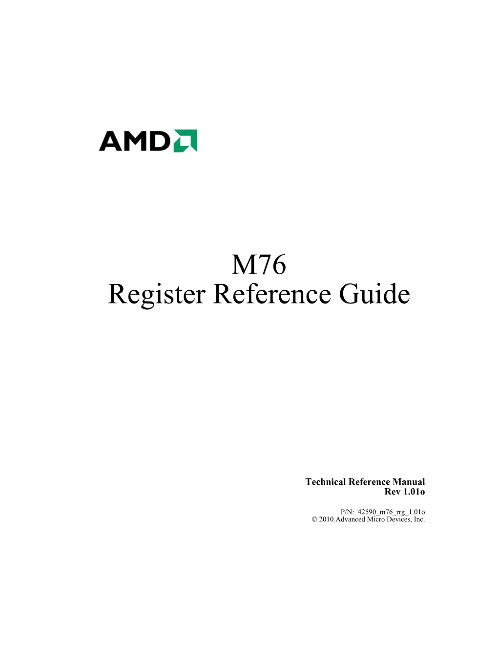 M76 Register Reference Guide