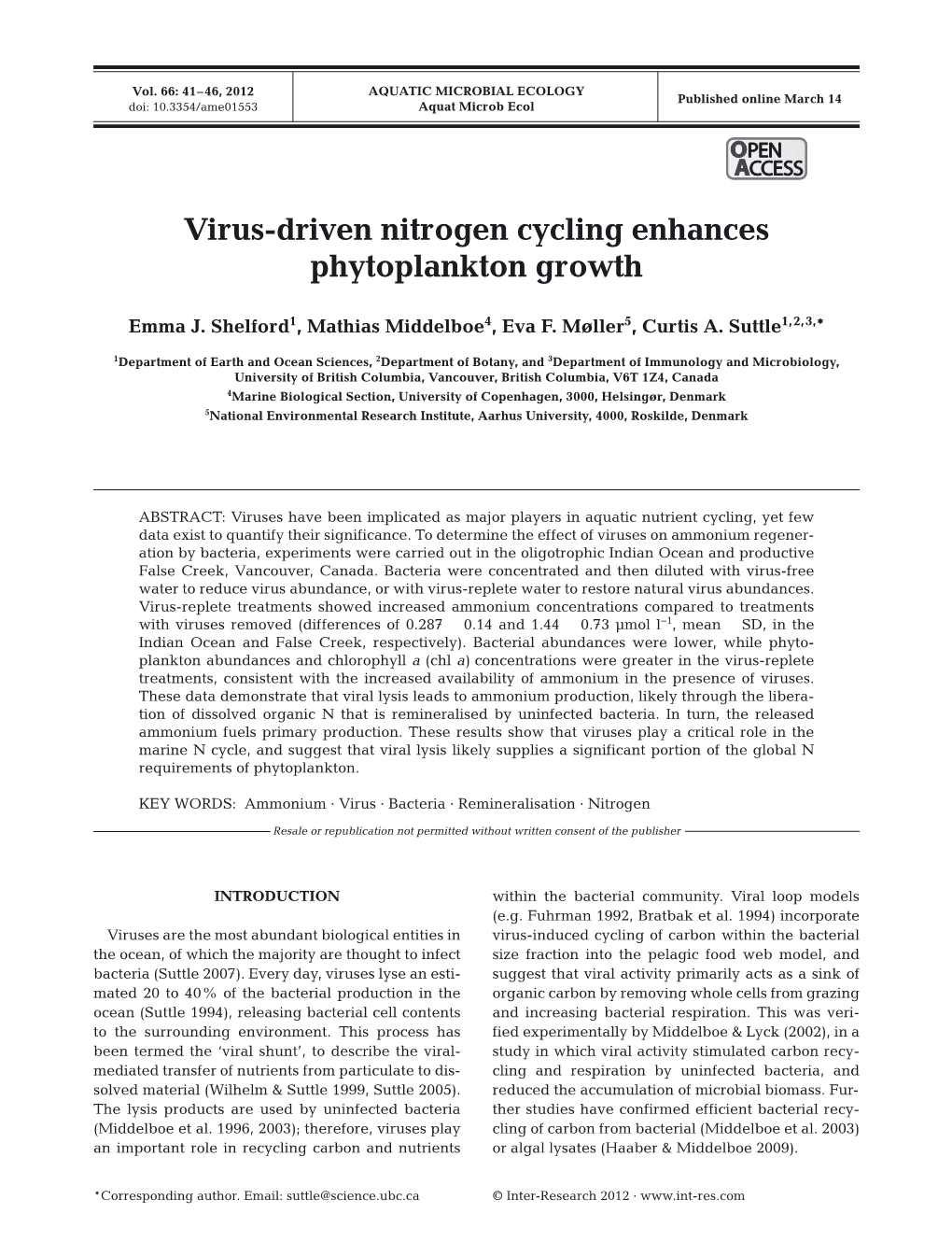 Virus-Driven Nitrogen Cycling Enhances Phytoplankton Growth