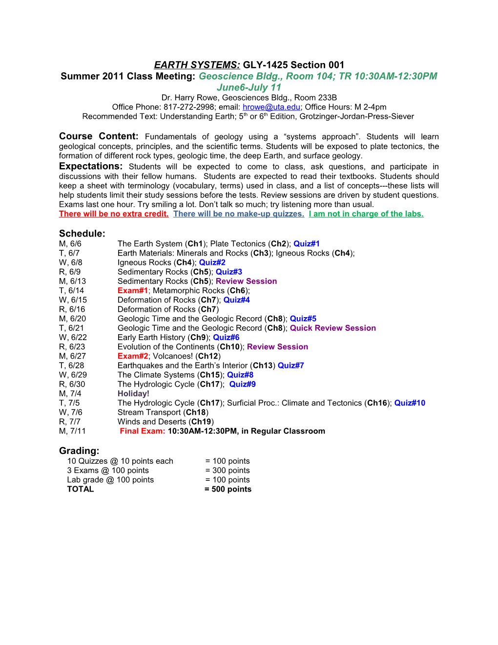 Gly-530: Low-Temperature Geochemistry