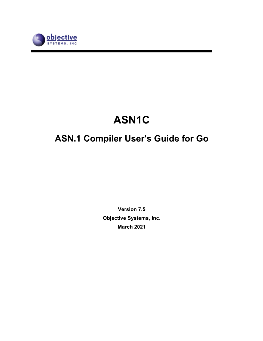 ASN1C ASN.1 Compiler User's Guide for Go