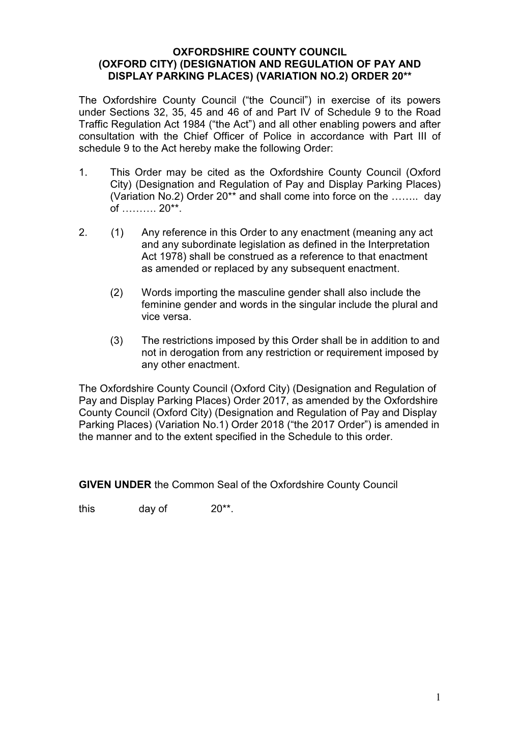 Road Traffic Regulation Act 1984