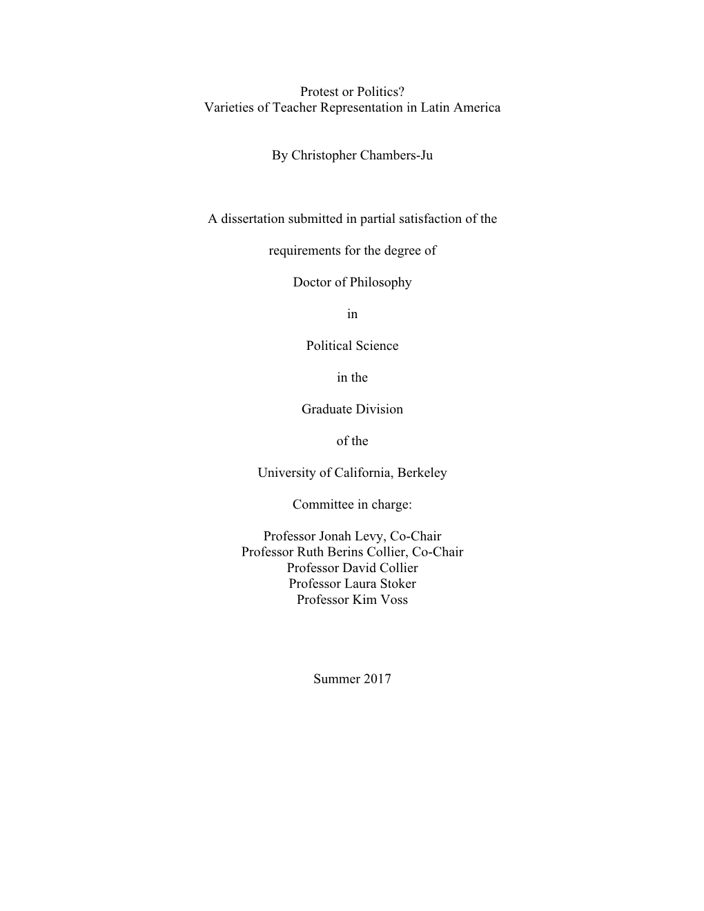 Protest Or Politics? Varieties of Teacher Representation in Latin America