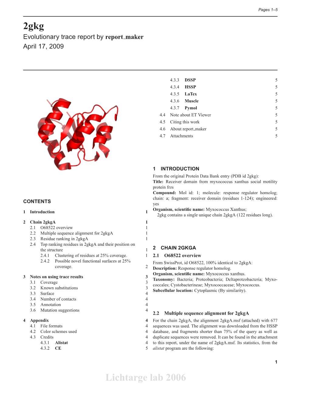 2Gkg Lichtarge Lab 2006