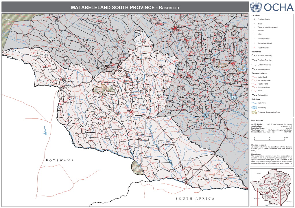 MATABELELAND SOUTH PROVINCE - Basemap