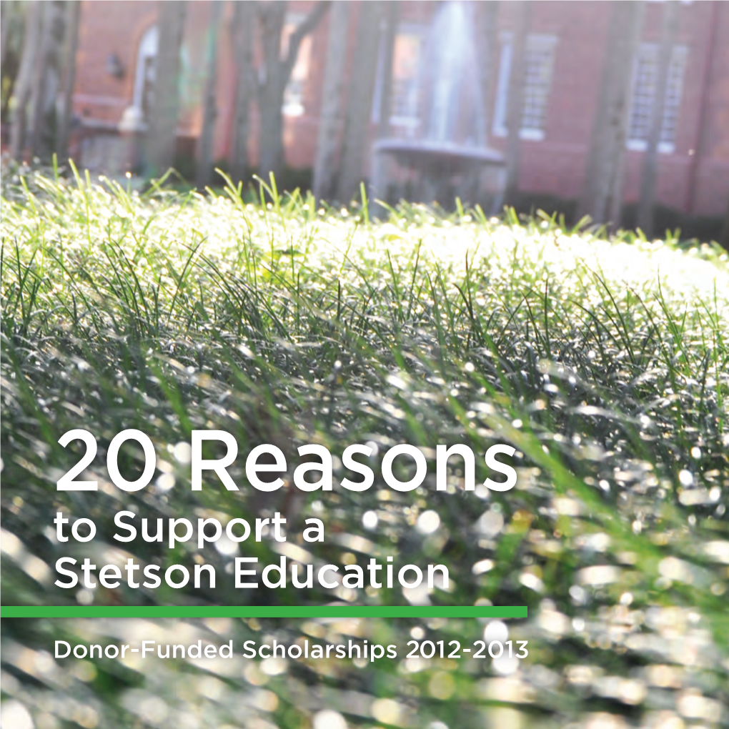 20 Reasons to Support a Stetson Education