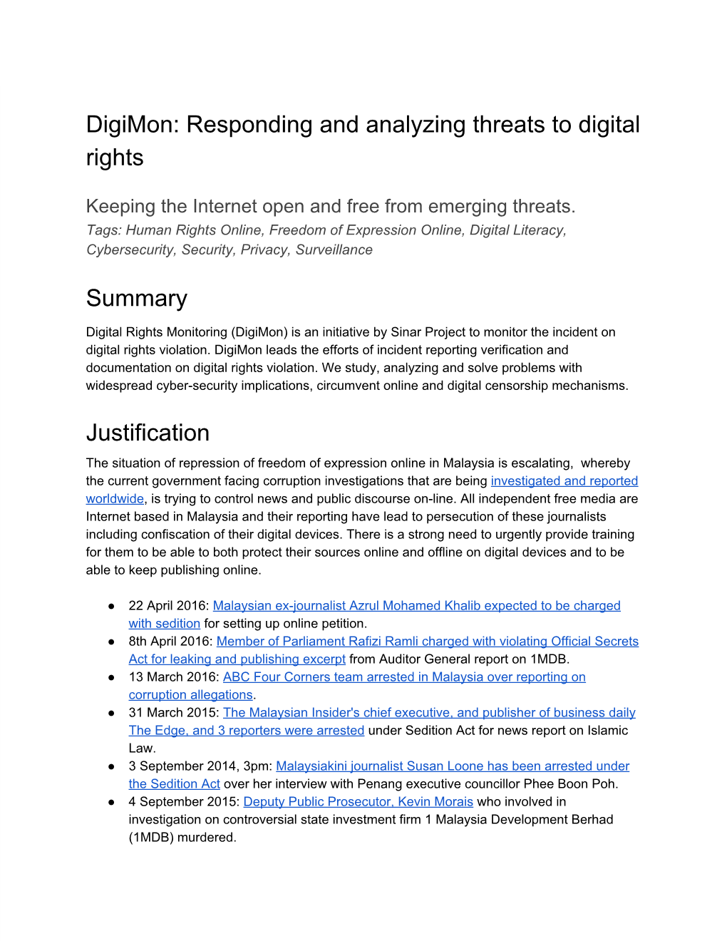 Digimon: Responding and Analyzing Threats to Digital Rights Summary