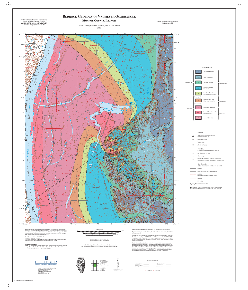 BEDROCK GEOLOGY of VALMEYER QUADRANGLE Institute of Natural Resource Sustainability William W