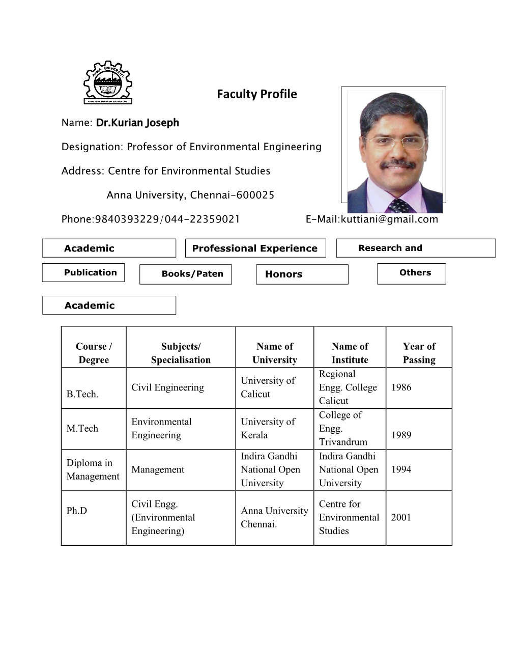 Faculty Profile