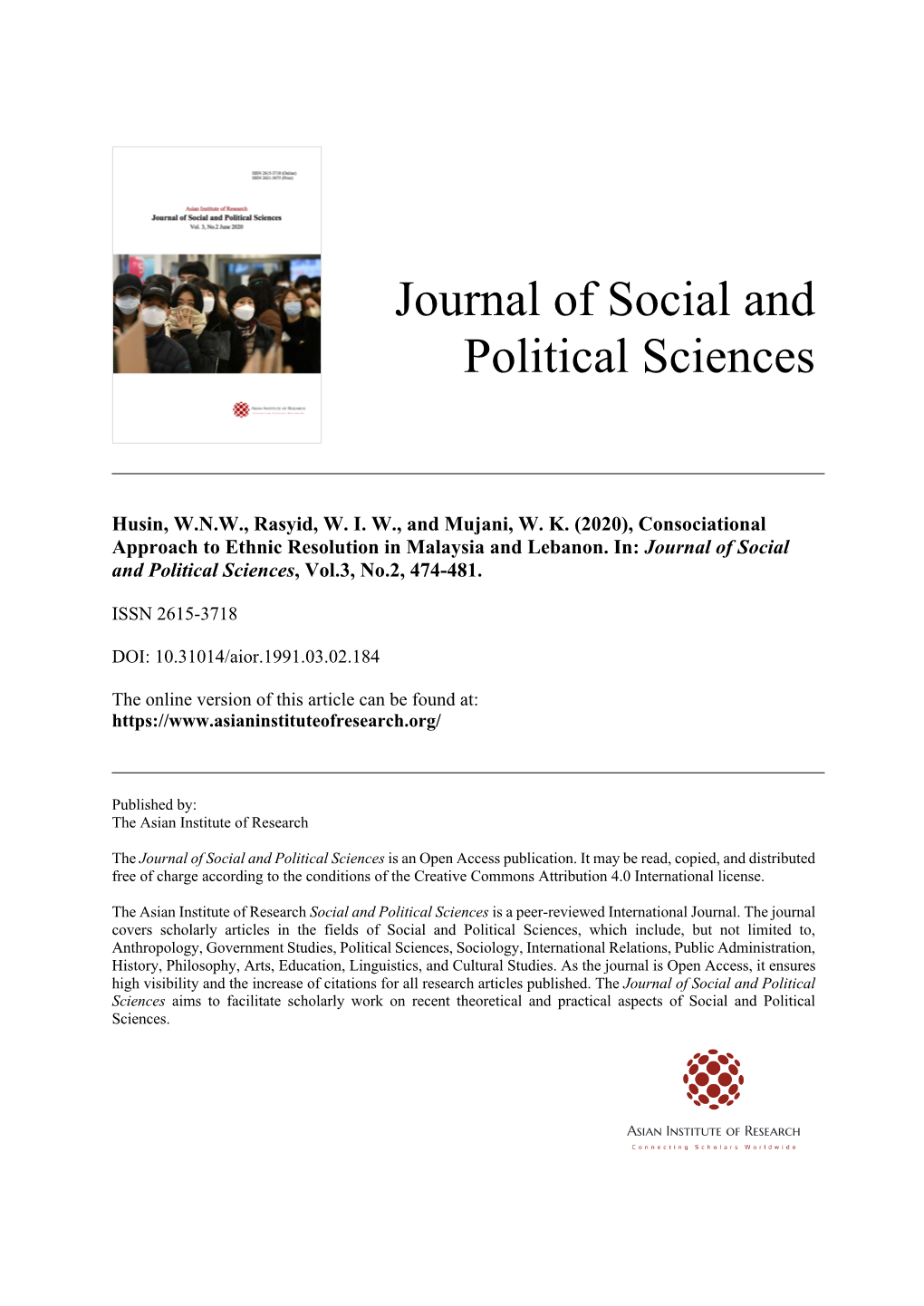 Journal of Social and Political Sciences