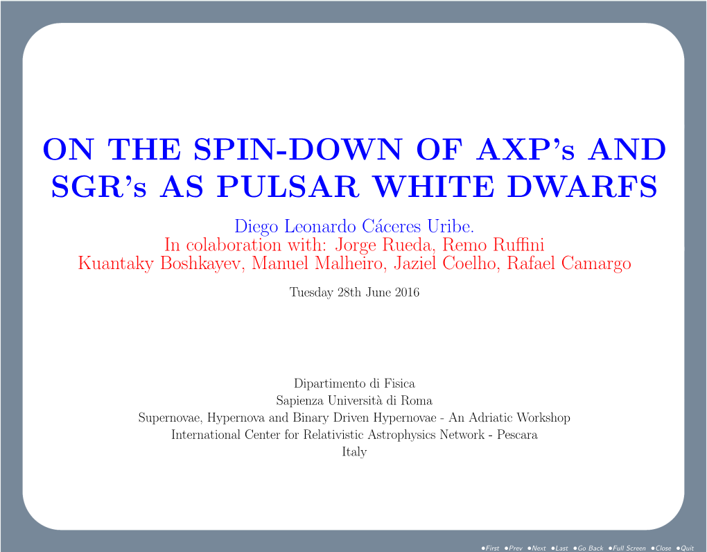 ON the SPIN-DOWN of AXP's and SGR's AS PULSAR WHITE DWARFS