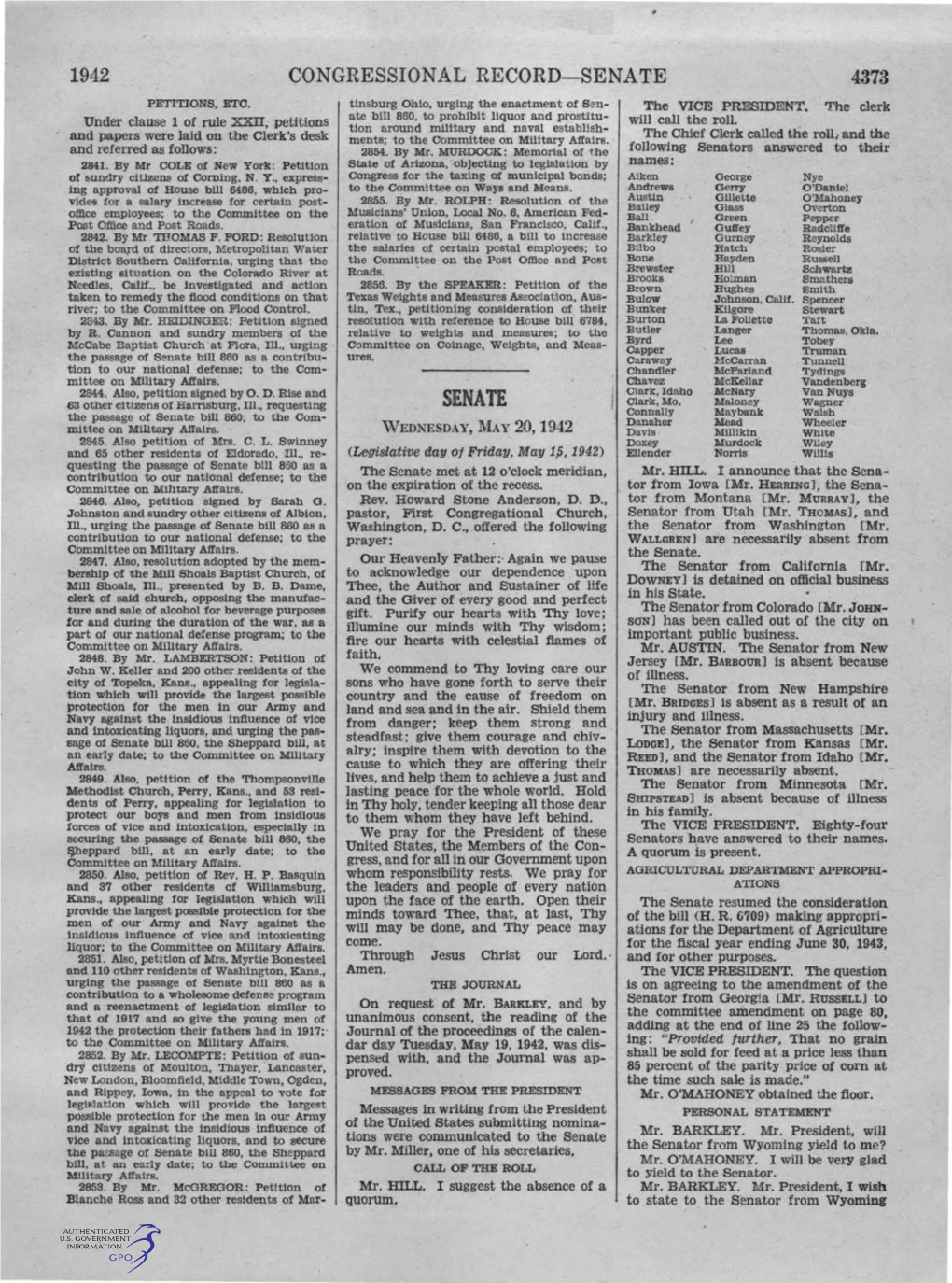 Congressional Record-Senate 4373 Petit10ns, Etc