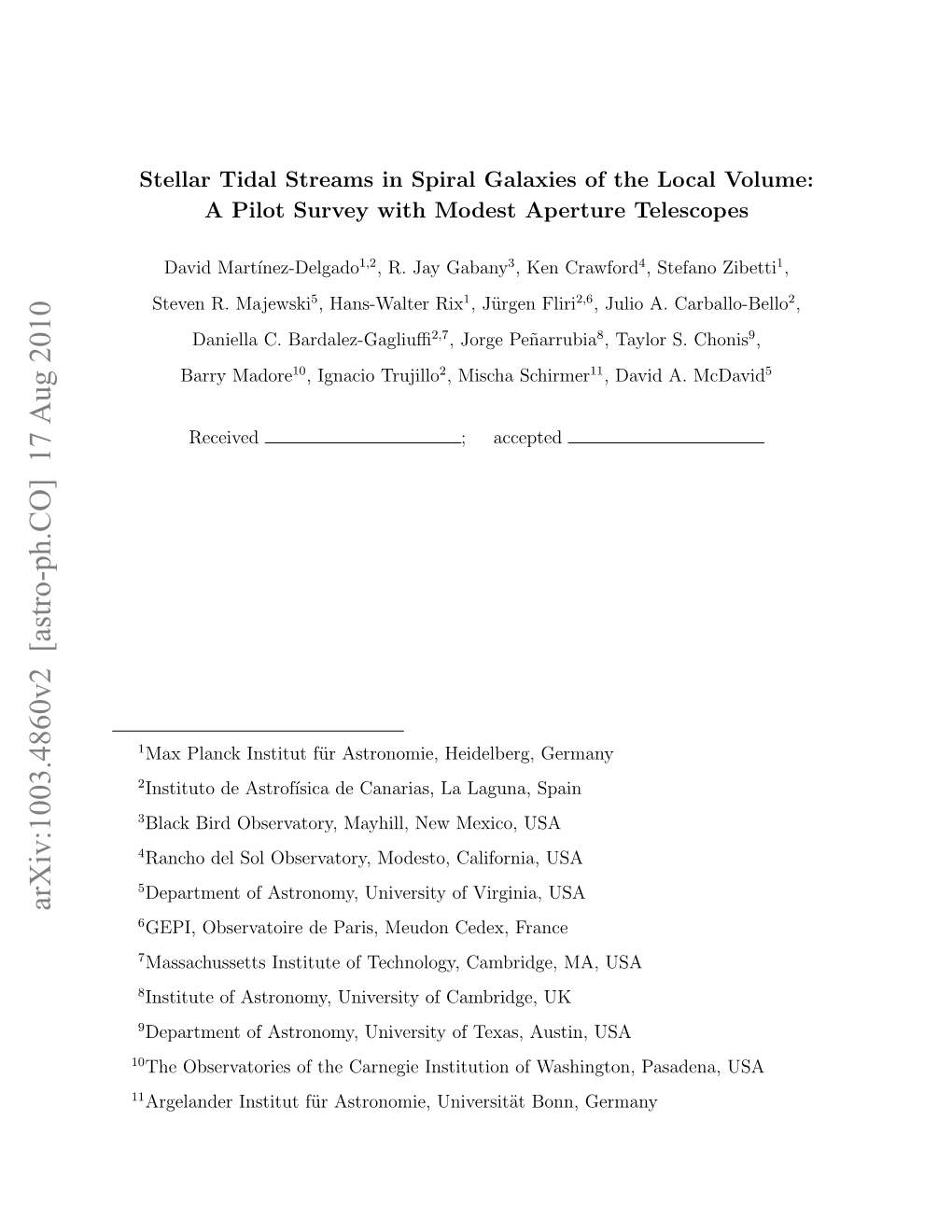 Stellar Tidal Streams in Spiral Galaxies of the Local Volume: a Pilot Survey with Modest Aperture Telescopes