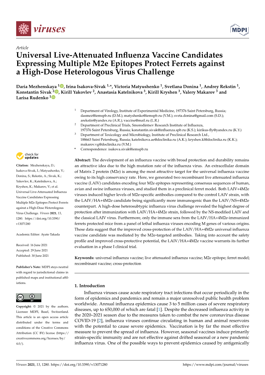 Universal Live-Attenuated Influenza Vaccine Candidates Expressing