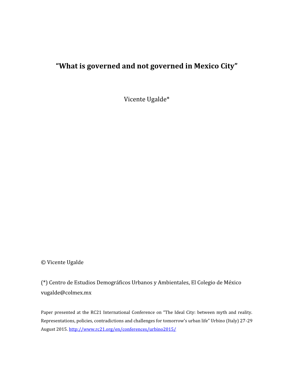 “What Is Governed and Not Governed in Mexico City”