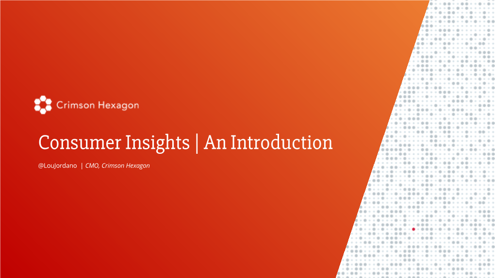 Consumer Insights | an Introduction