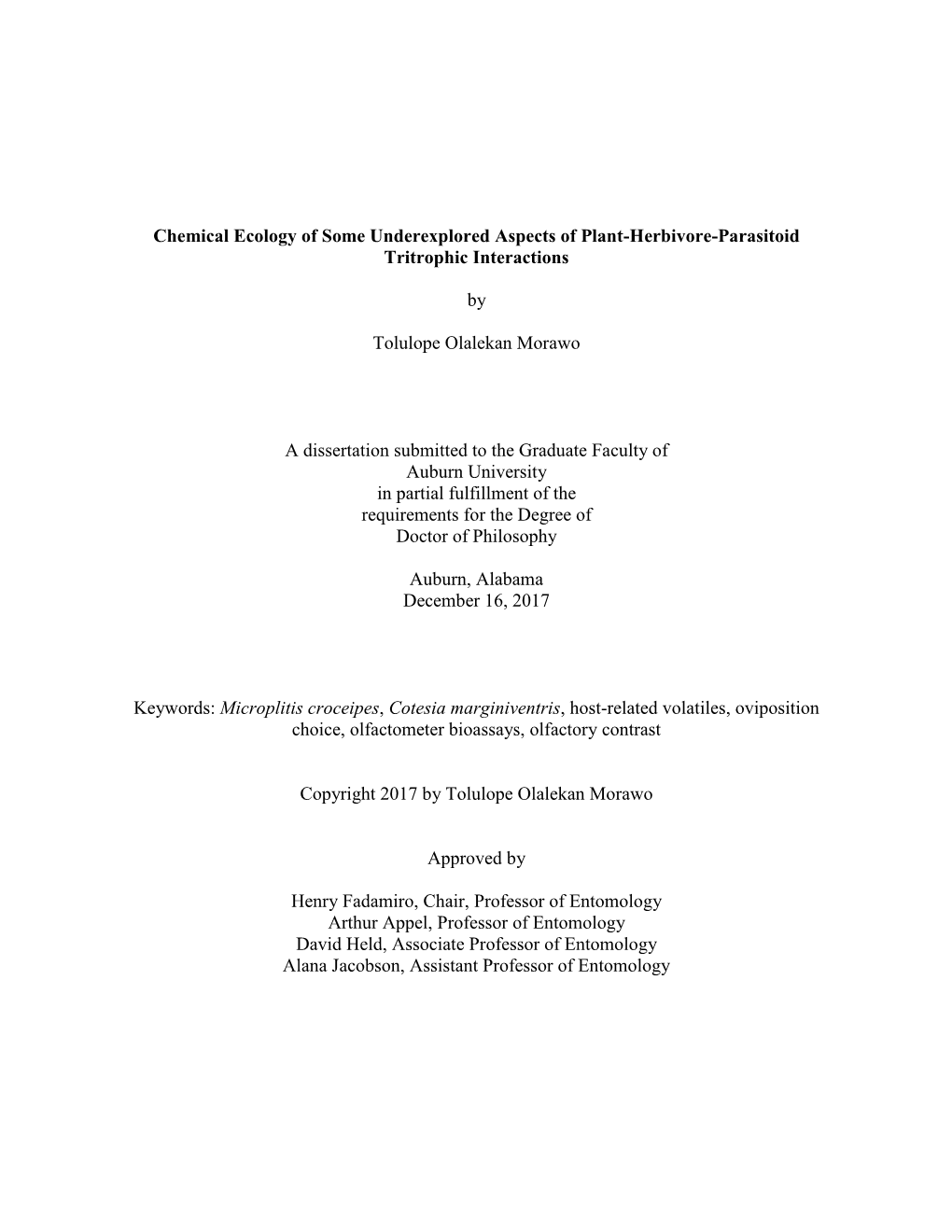 Chemical Ecology of Some Underexplored Aspects of Plant-Herbivore-Parasitoid Tritrophic Interactions