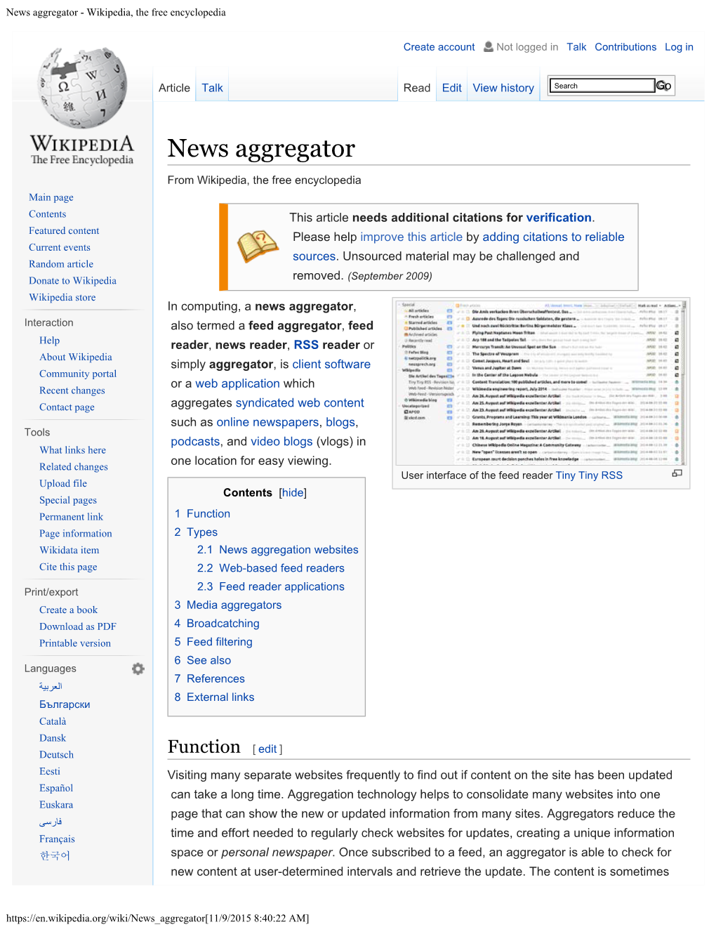 News Aggregator - Wikipedia, the Free Encyclopedia