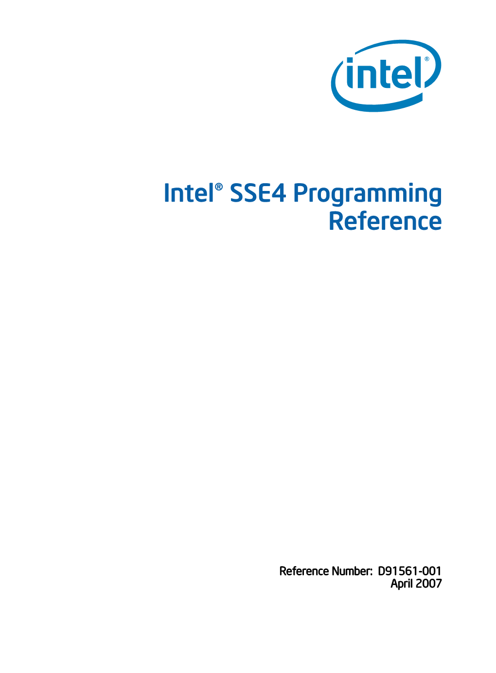 Intel® SSE4 Programming Reference
