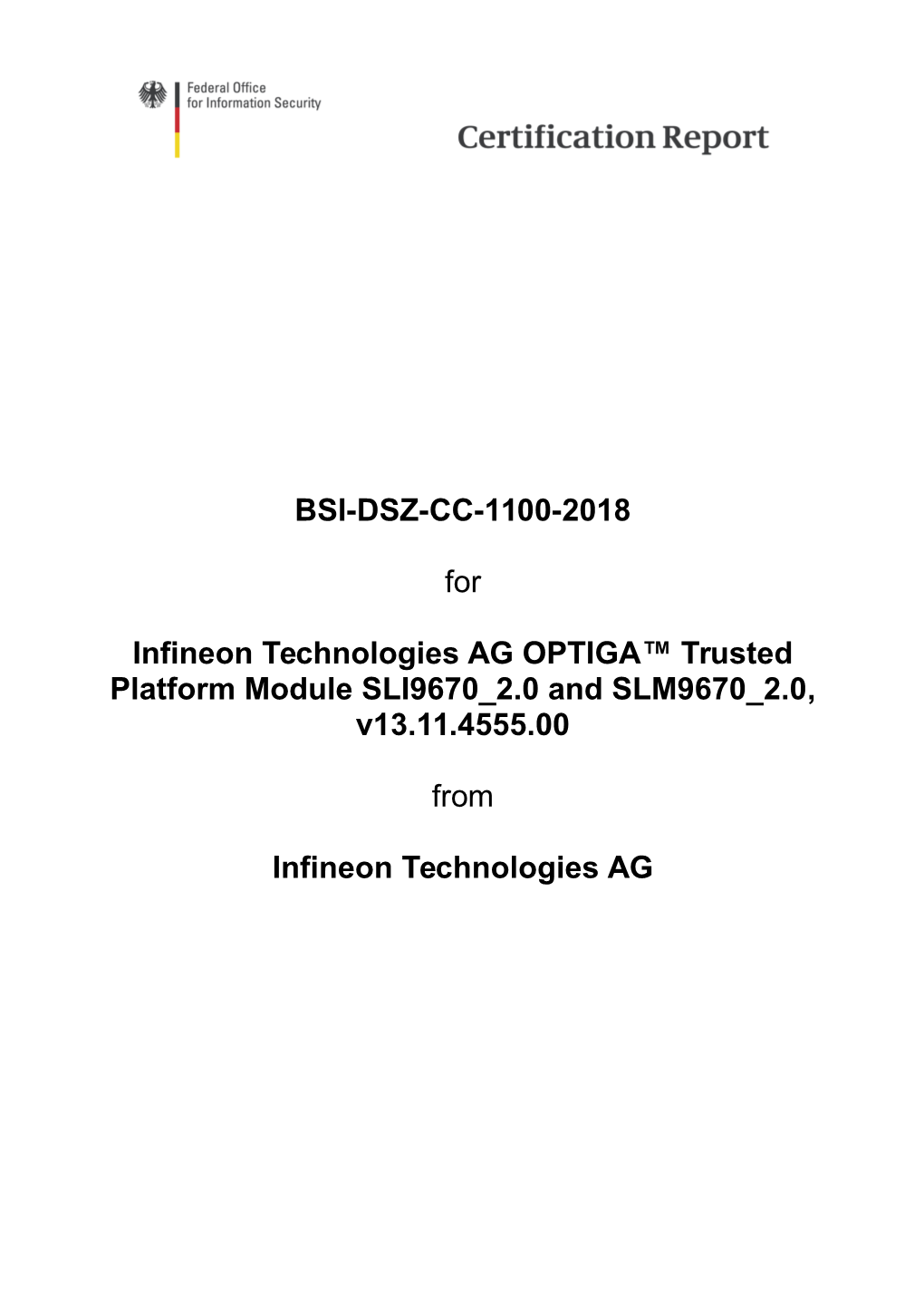 Certification Report BSI-DSZ-CC-1100-2018