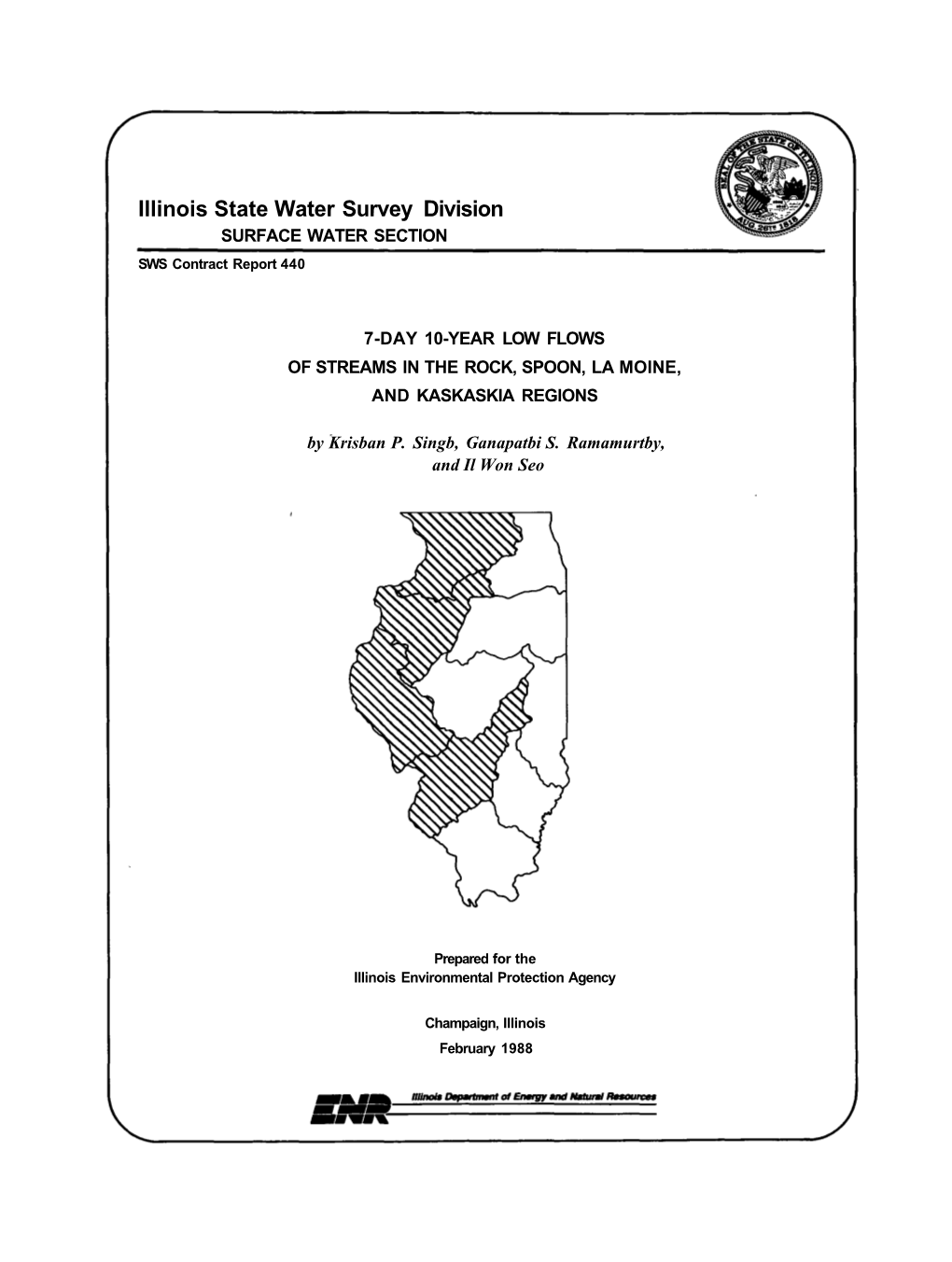 7-Day 10-Year Low Flows of Streams in the Rock, Spoon, La Moine, and Kaskaskia Regions