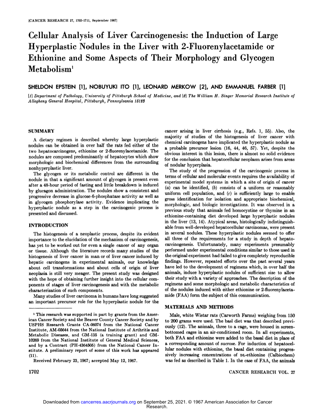 Cellular Analysis of Liver Carcinogenesis