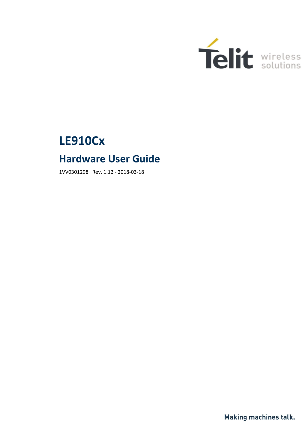 Le910cx Hardware User Guide 1VV0301298 Rev