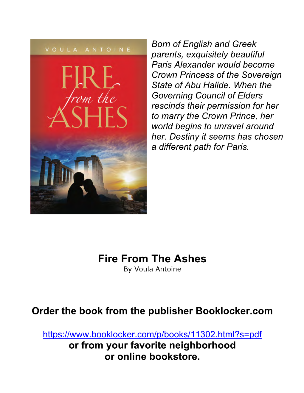 Fire from the Ashes by Voula Antoine