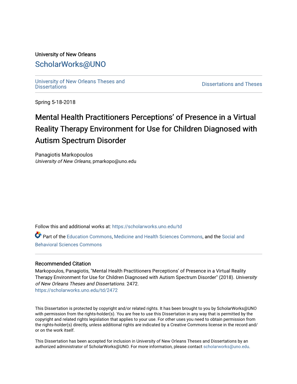 Mental Health Practitioners Perceptions' of Presence in A