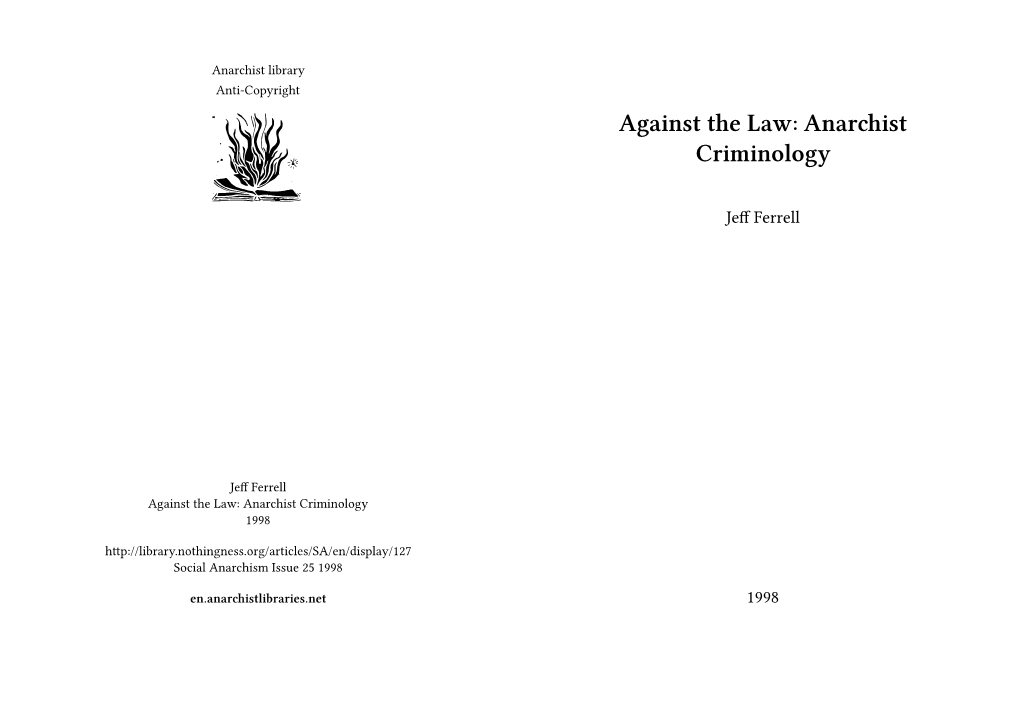 Against the Law: Anarchist Criminology