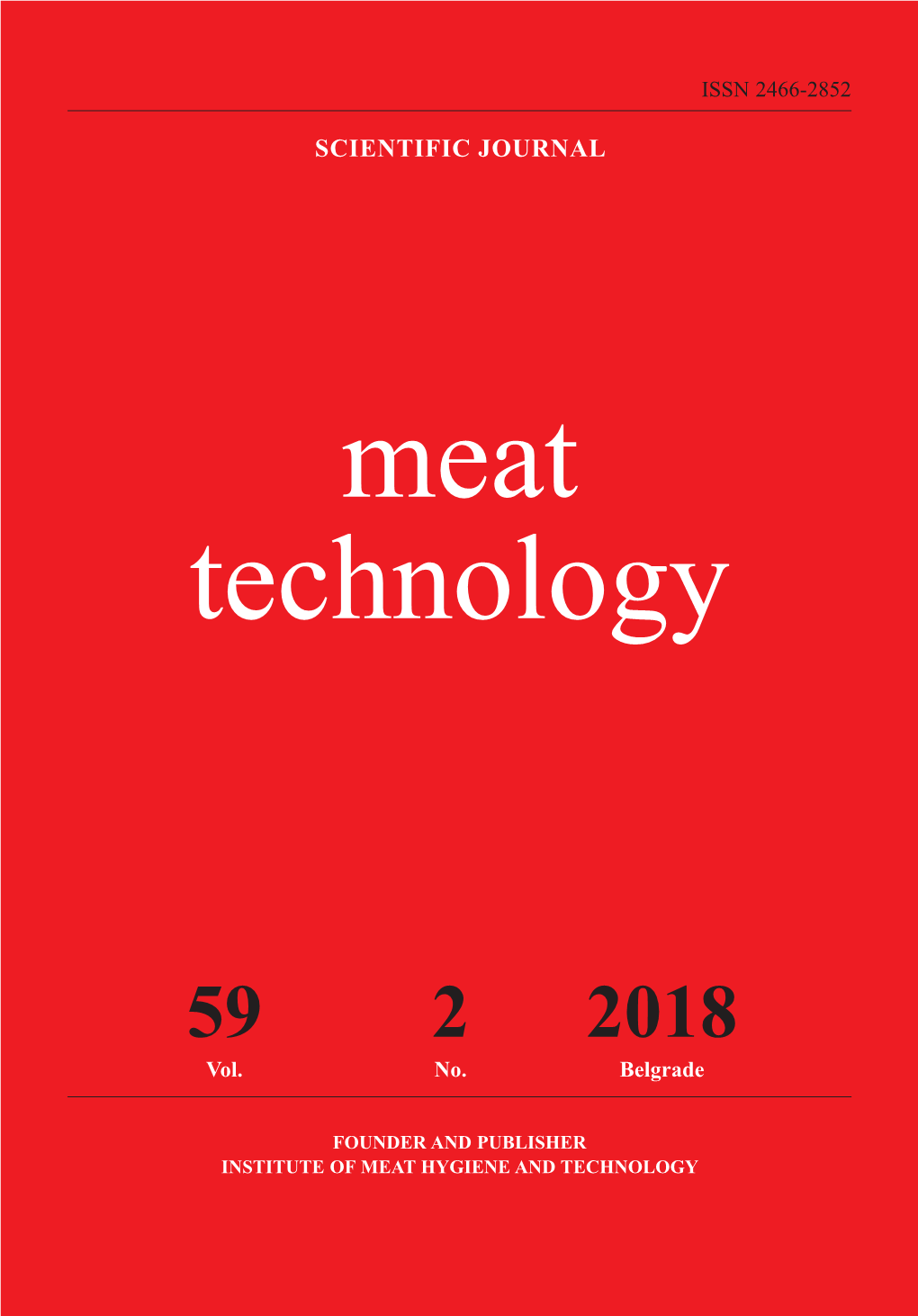 Meat Technology 59-02 Scientific Journal
