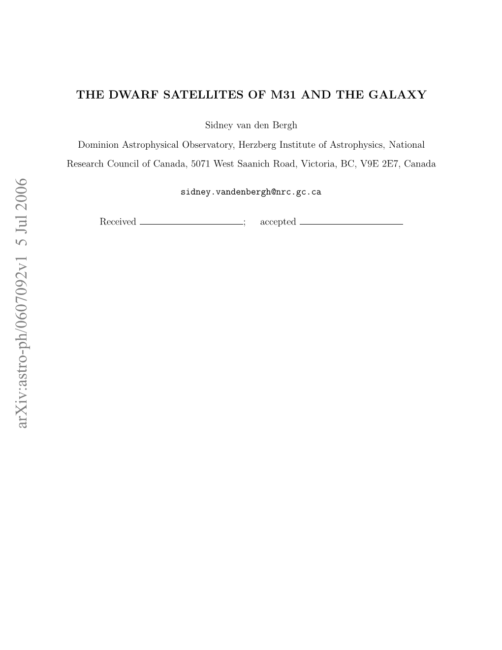 The Dwarf Satellites of M31 and the Galaxy