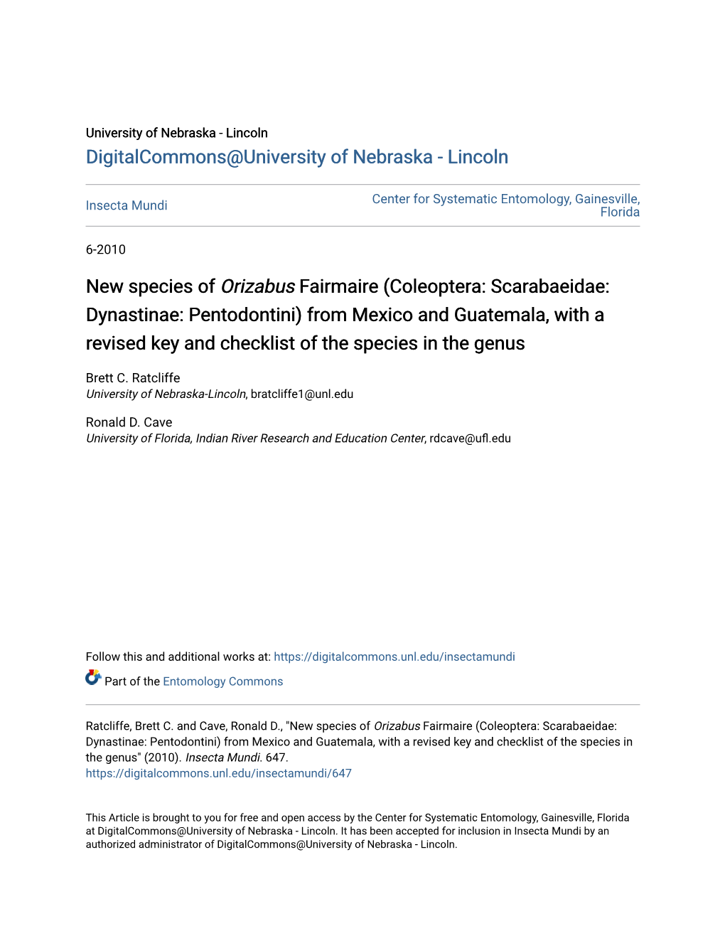 New Species of Orizabus Fairmaire (Coleoptera: Scarabaeidae