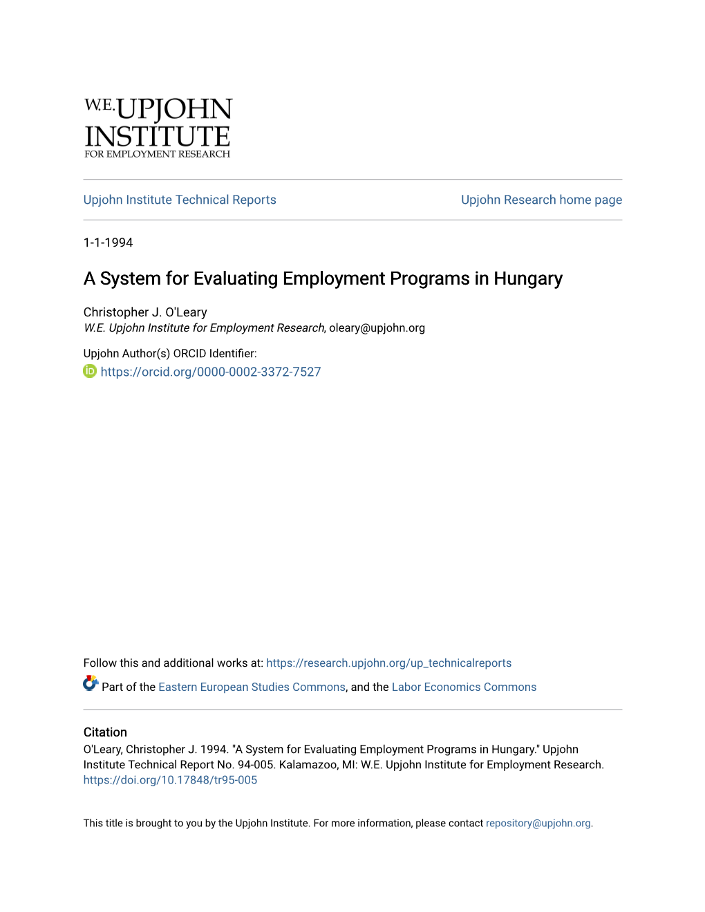 A System for Evaluating Employment Programs in Hungary