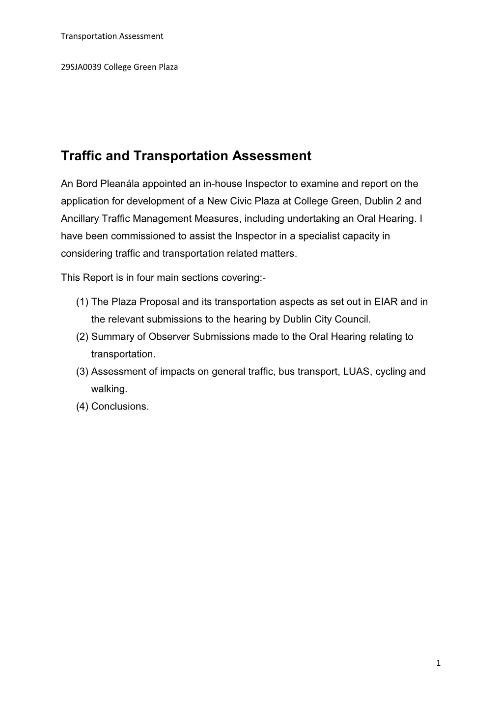 Traffic and Transportation Assessment