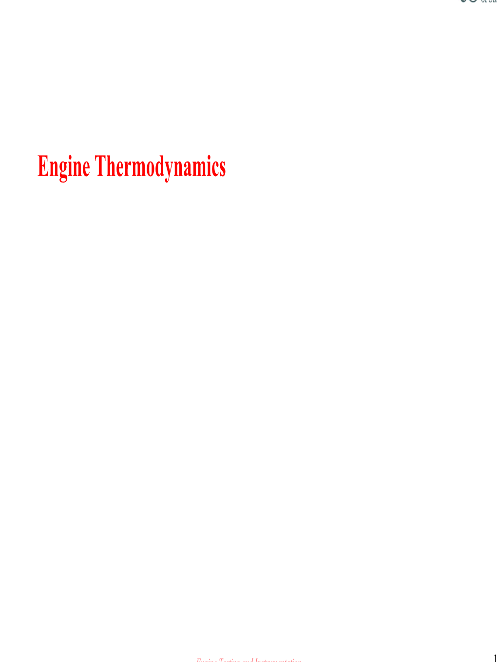 Engine Thermodynamics