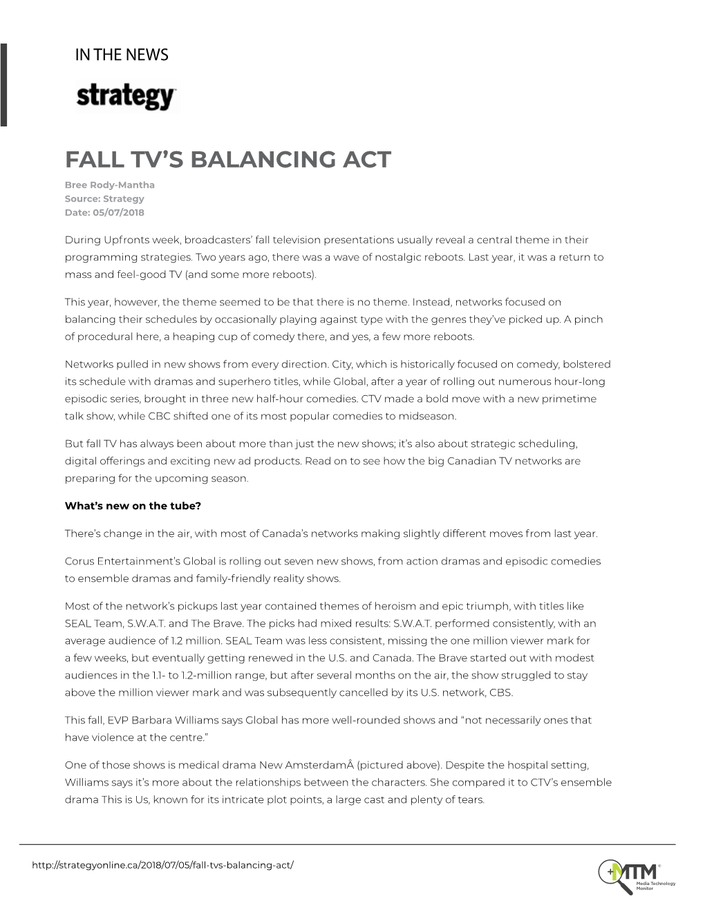 Fall Tv's Balancing