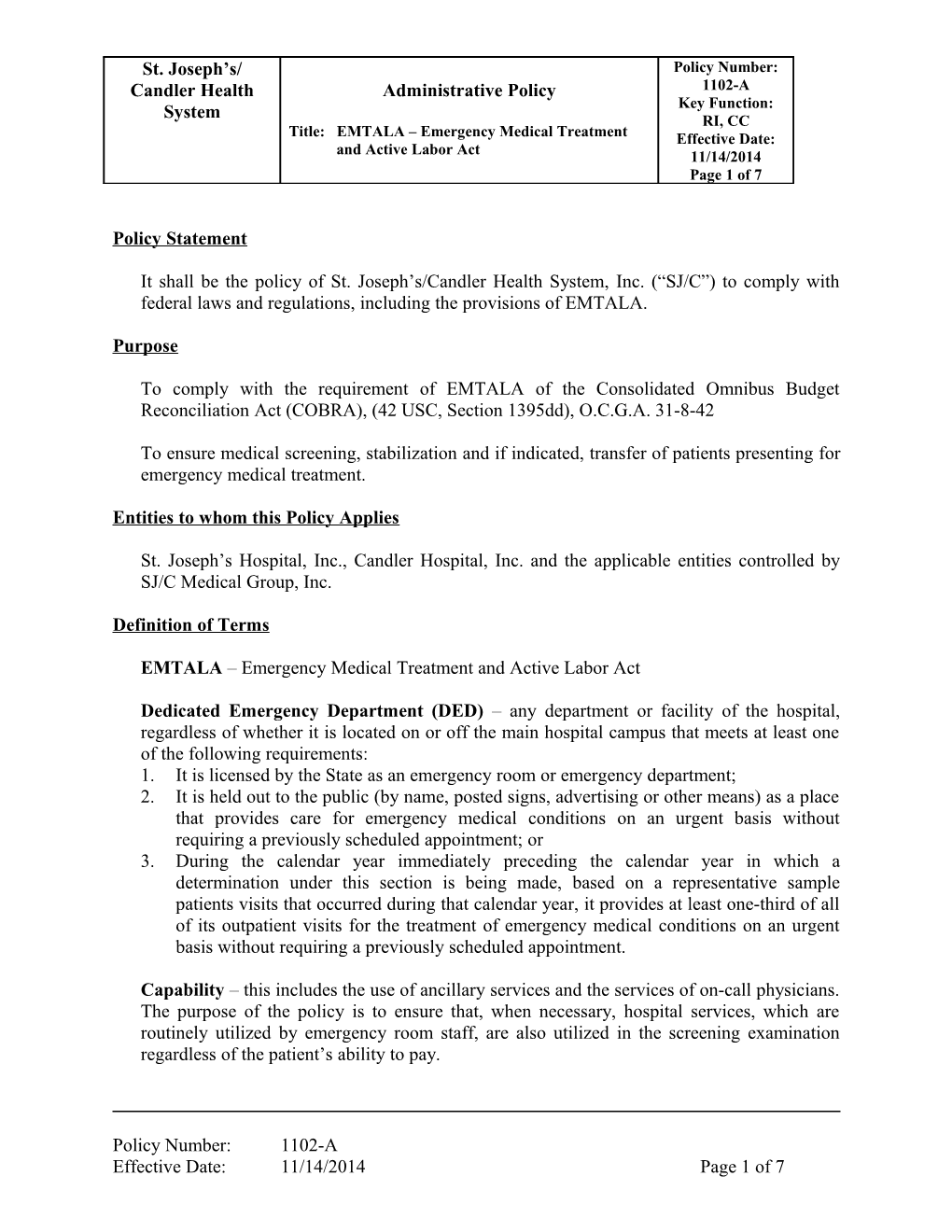 Policy Statement s1