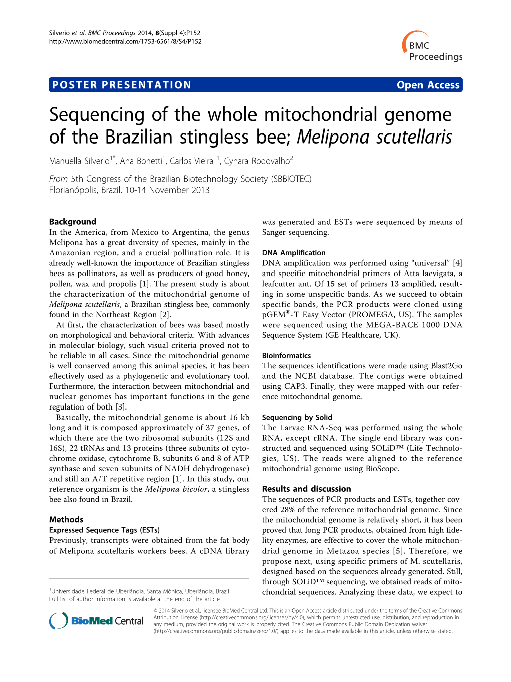 Sequencing of the Whole Mitochondrial Genome of The