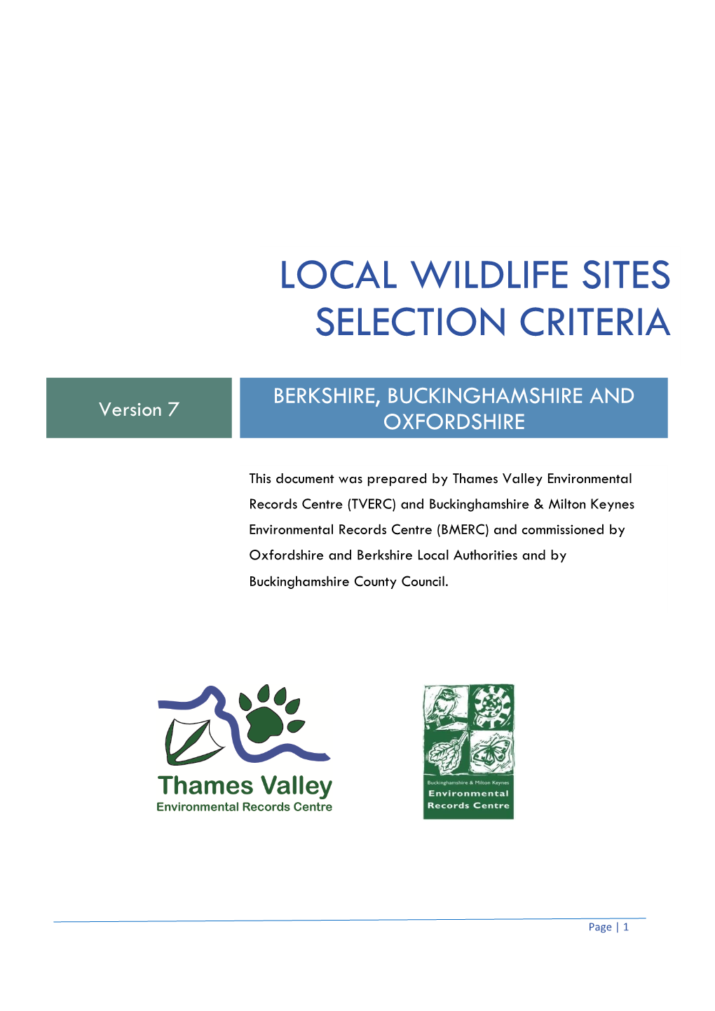 Local Wildlife Sites Selection Criteria V7 Contents