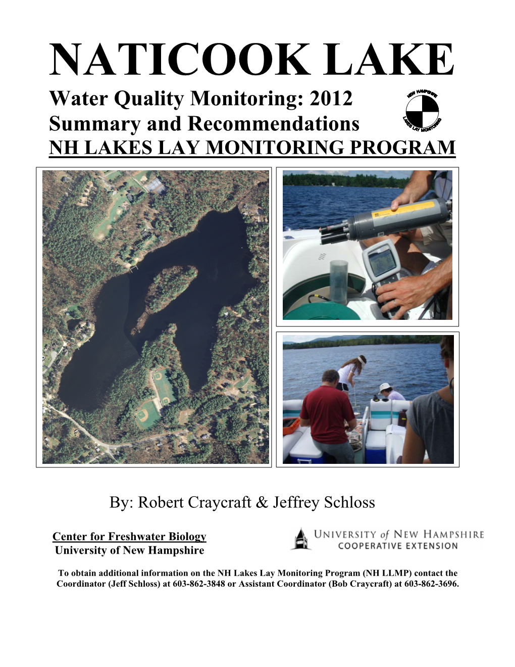 NATICOOK LAKE Water Quality Monitoring: 2012 Summary and Recommendations NH LAKES LAY MONITORING PROGRAM