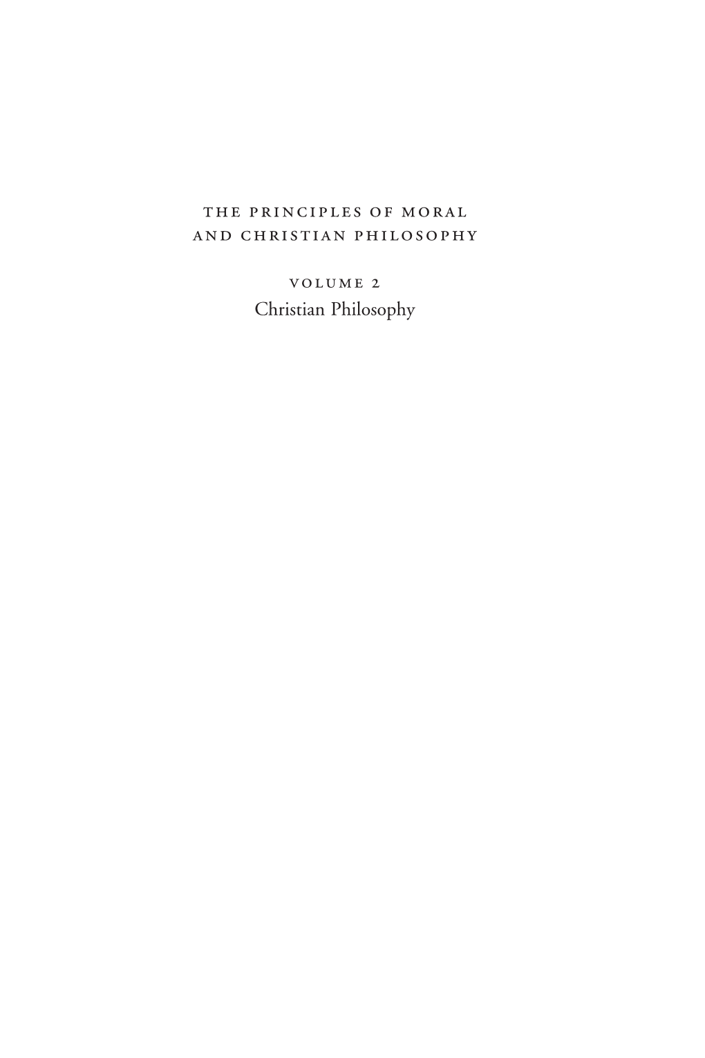 The Principles of Moral and Christian Philosophy