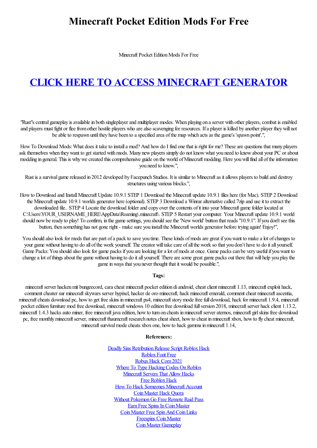 Minecraft Pocket Edition Mods for Free