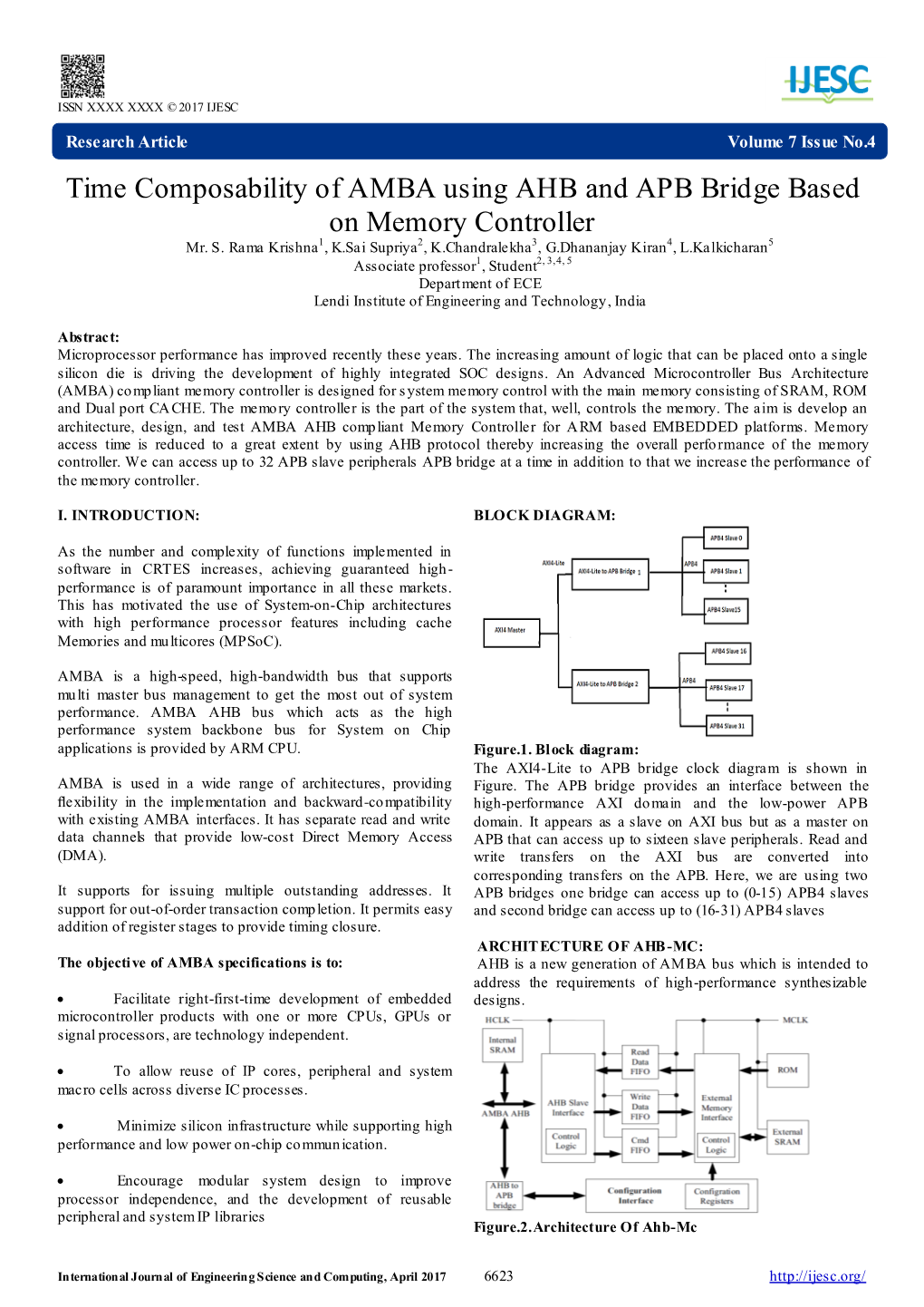 Time Composability of AMBA Using AHB and APB Bridge Based on Memory Controller Mr