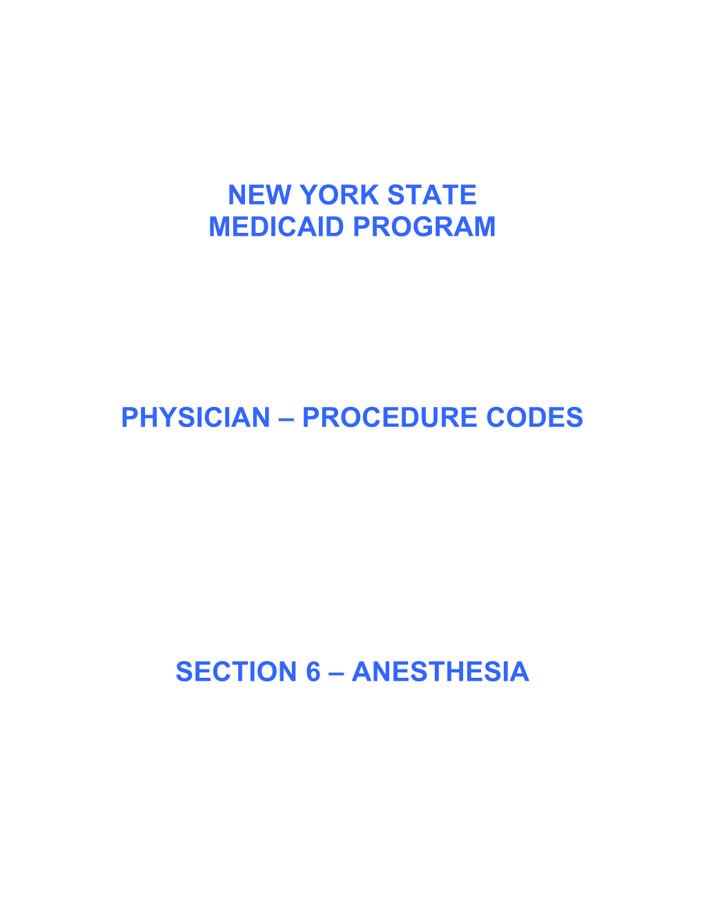 Procedure Codes