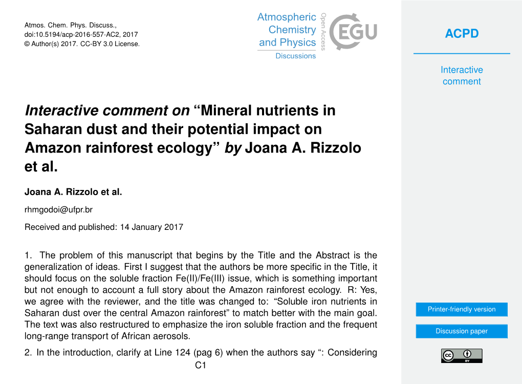 Mineral Nutrients in Saharan Dust and Their Potential Impact on Amazon Rainforest Ecology” by Joana A