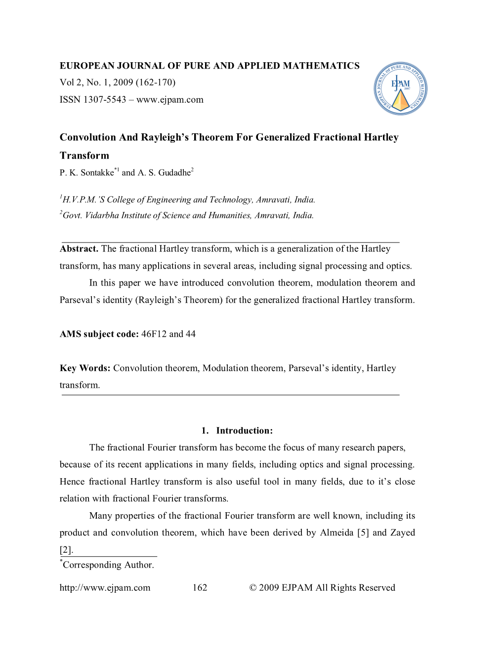 Convolution and Rayleigh's Theorem for Generalized Fractionla Hartley