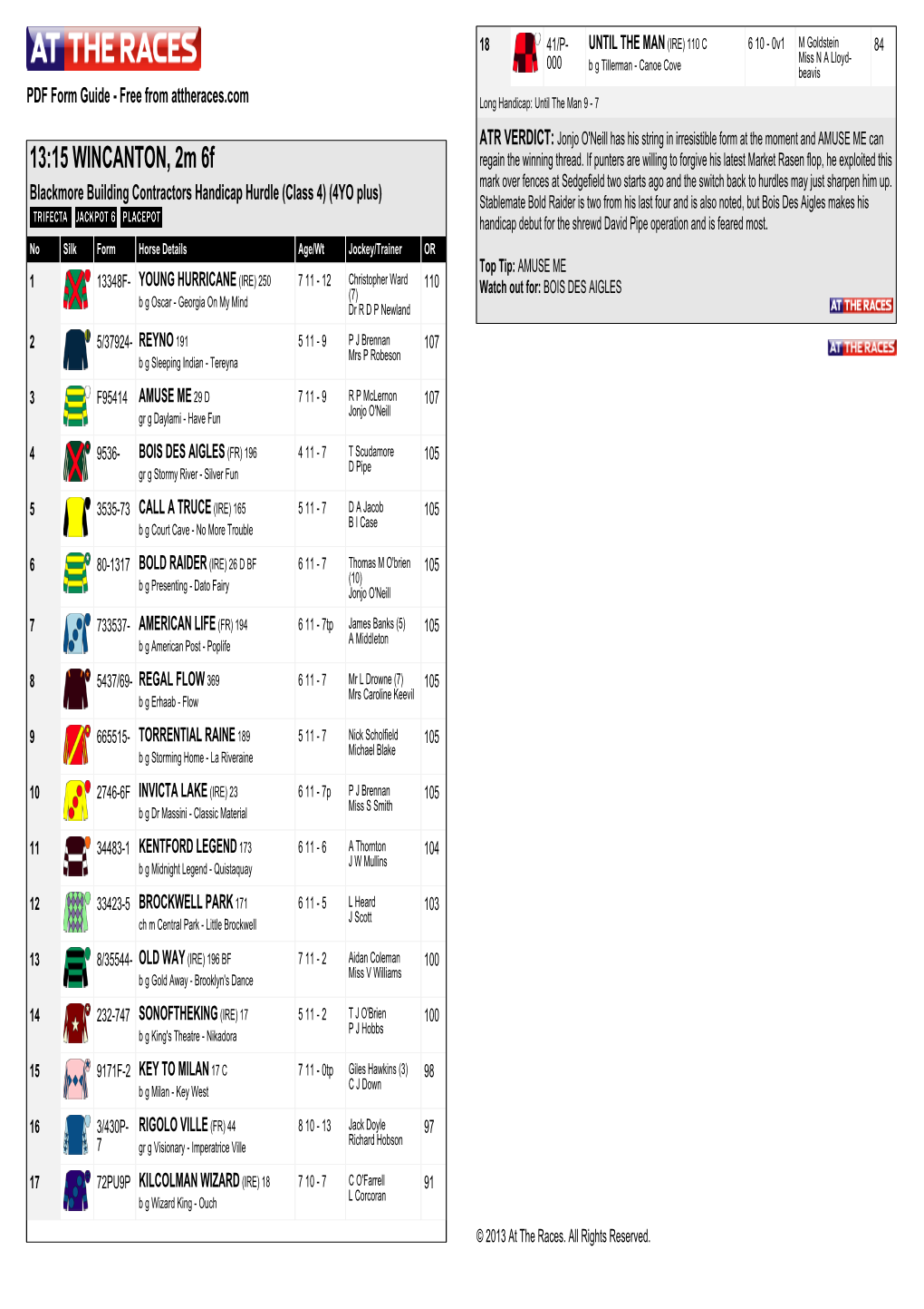 13:15 WINCANTON, 2M 6F Regain the Winning Thread