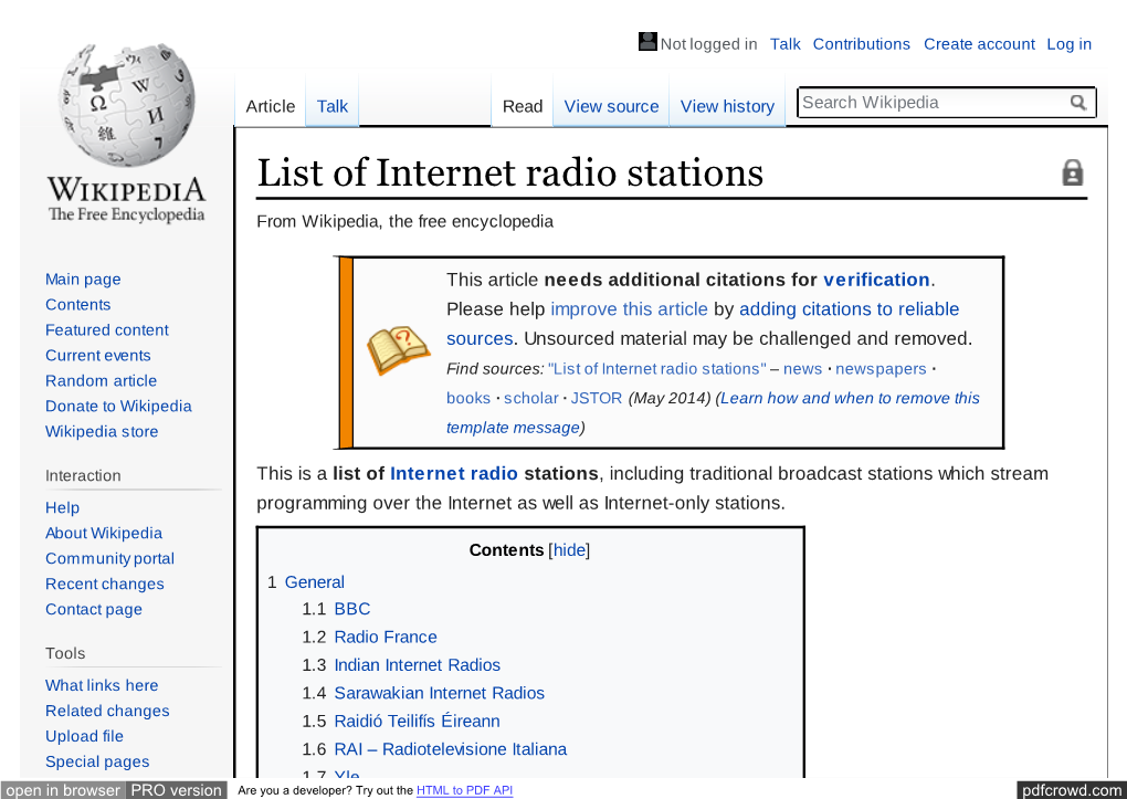 List of Internet Radio Stations