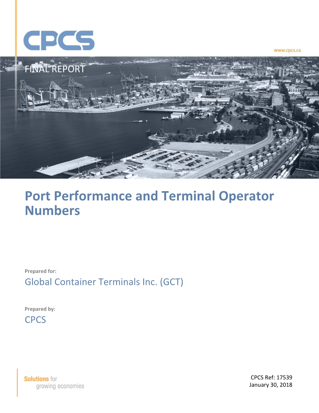 Port Performance and Terminal Operator Numbers